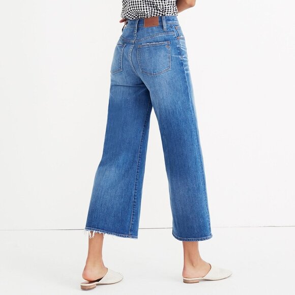 Madewell Wide-Leg Crop Jeans in Finney Wash Size 27 - Picture 2 of 15